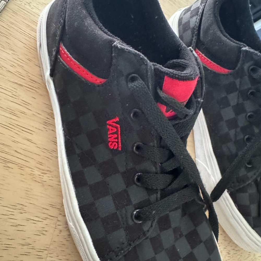 Vans Black and Red Checkered Shoes